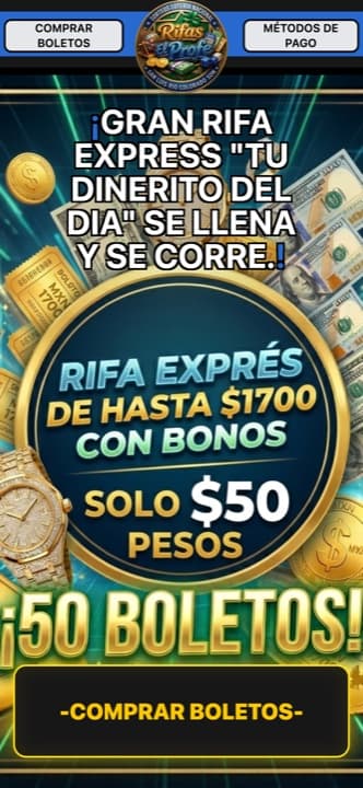 Página de rifa de rfselprofeslrc hecha con Rifas MX