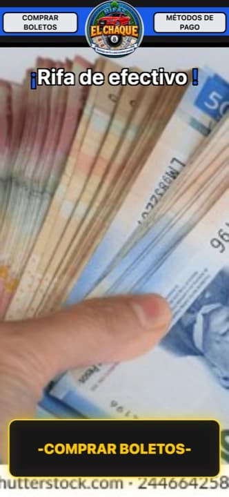 Página de rifa de rifaschaque hecha con Rifas MX