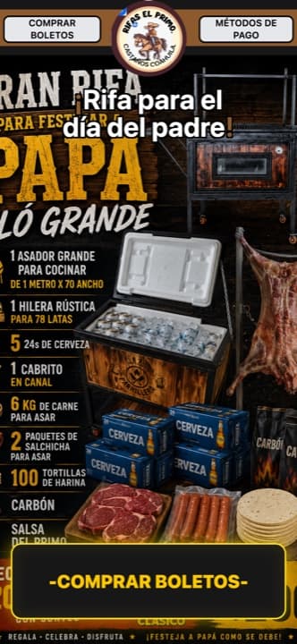 Página de rifa de rifaselprimomx hecha con Rifas MX