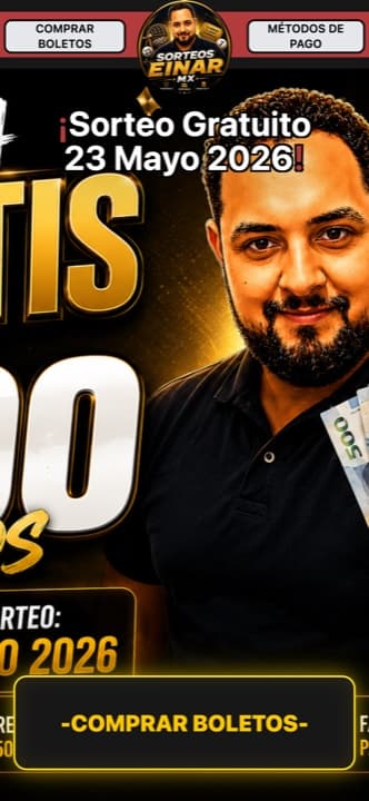 Página de rifa de sorteoseinarmx hecha con Rifas MX