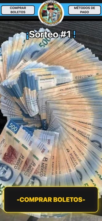 Página de rifa de sorteosnerixon hecha con Rifas MX