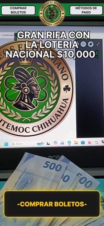 Página de rifa de srtshermanocuauhtemoc hecha con Rifas MX