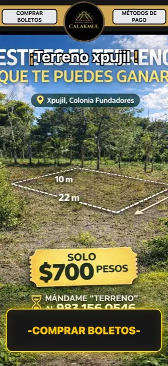 Página de rifa de rifascalakmul hecha con Rifas MX