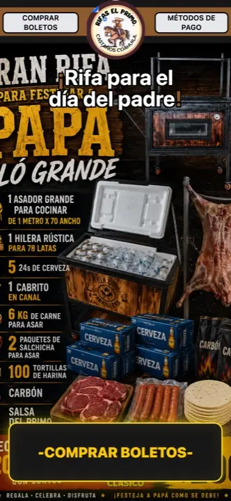 Página de rifa de rifaselprimomx hecha con Rifas MX